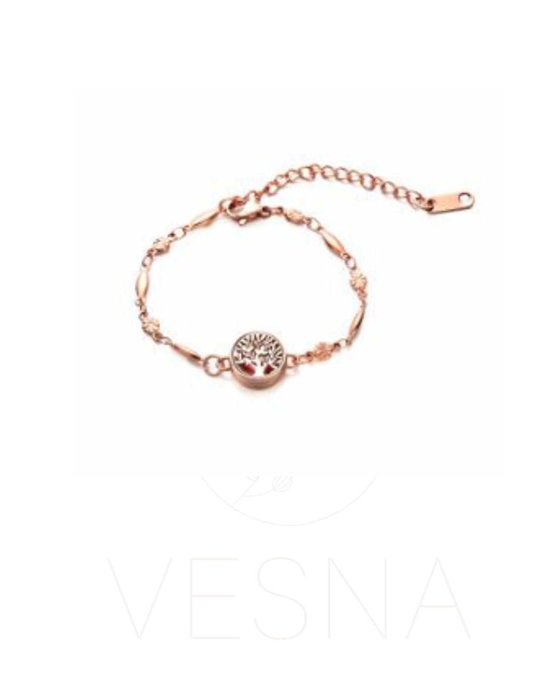 Bransoletka do aromaterapii - rose gold Tree of Life